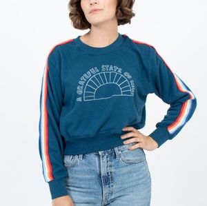 Spiritual Gangster A Great State Of Mind Rainbow Stripe Pullover Sweatshirt XS